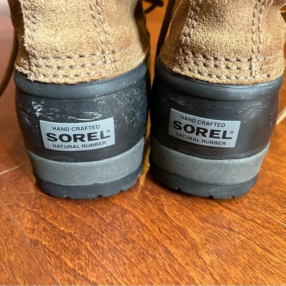 Sorel Men's &quot;Sudbury&quot; Winter Boots, Brown Suede Leather and Black Rubber, Size 7