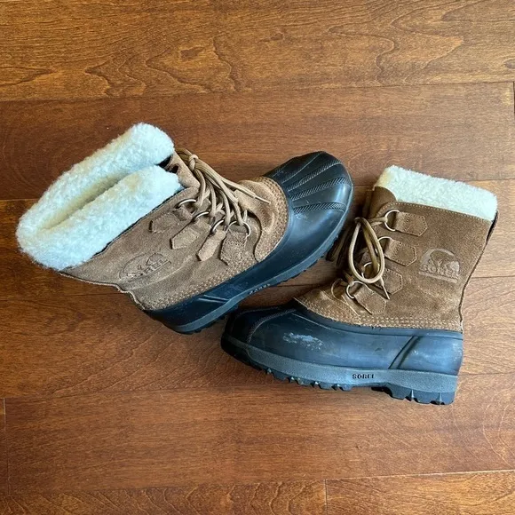 Sorel Men's &quot;Sudbury&quot; Winter Boots, Brown Suede Leather and Black Rubber, Size 7