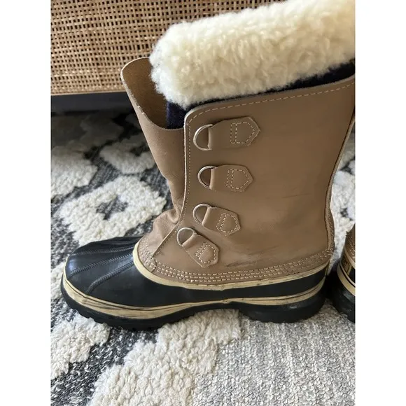 Sorel Men's Caribou Boots Size 10 Made In Canada Kaufman Wool Liners Winter
