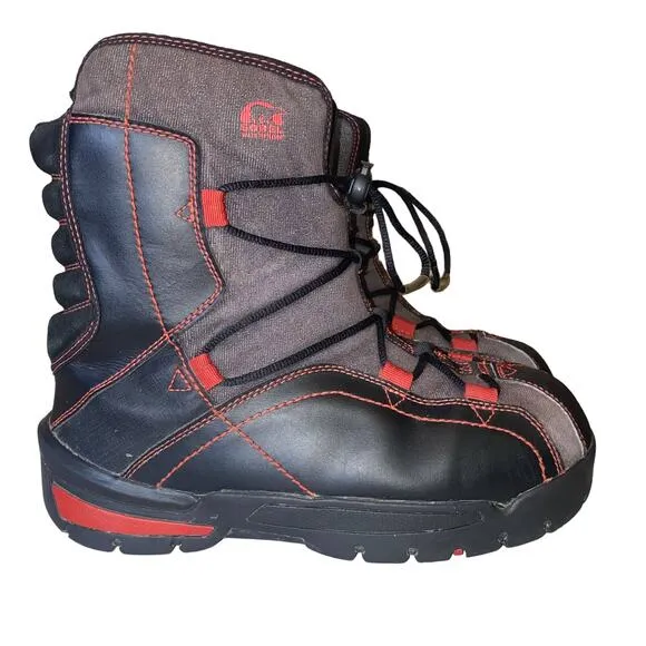 Sorel Mens Sneaky Pete Winter Boots Black Leather Lace Up Waterproof 7