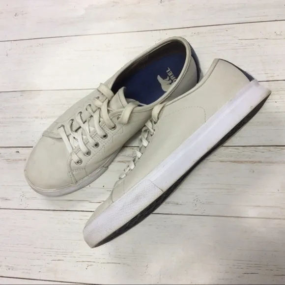 SOREL Men’s White Casual Low Top Leather Caribou Sneaker,