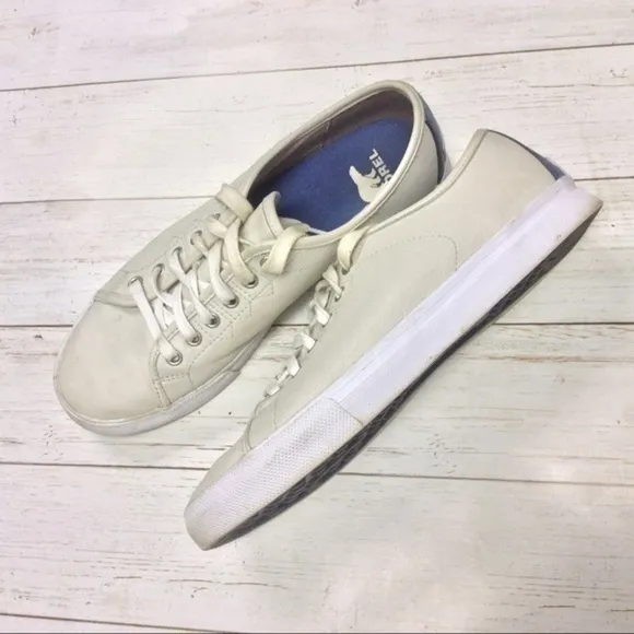 SOREL Men’s White Casual Low Top Leather Caribou Sneaker,