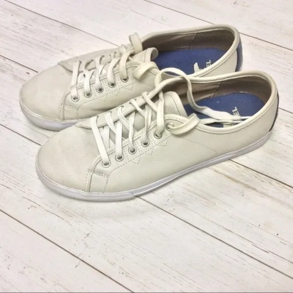 SOREL Men’s White Casual Low Top Leather Caribou Sneaker,