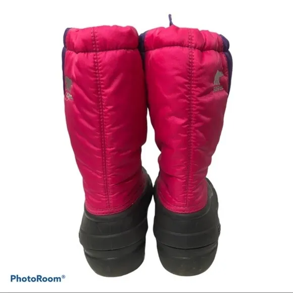 Sorel pink purple winter boots with felt inserts