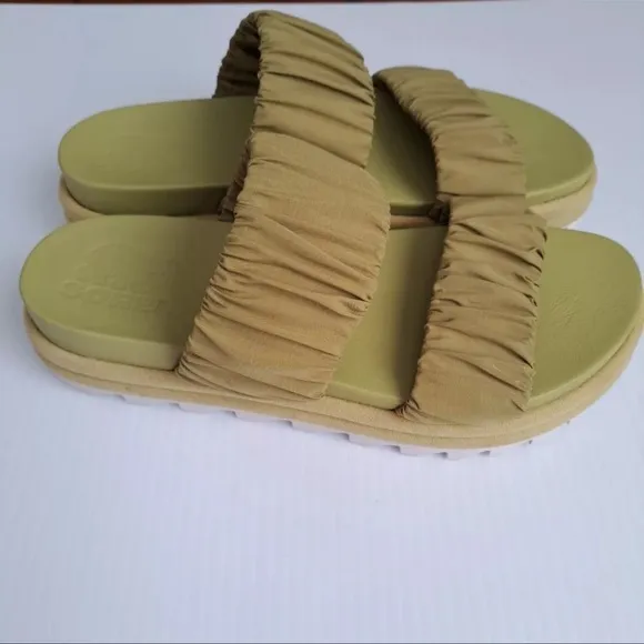 Sorel Roaming Two Strap Slide Sandals Stylish Olive Green Women's Sandals