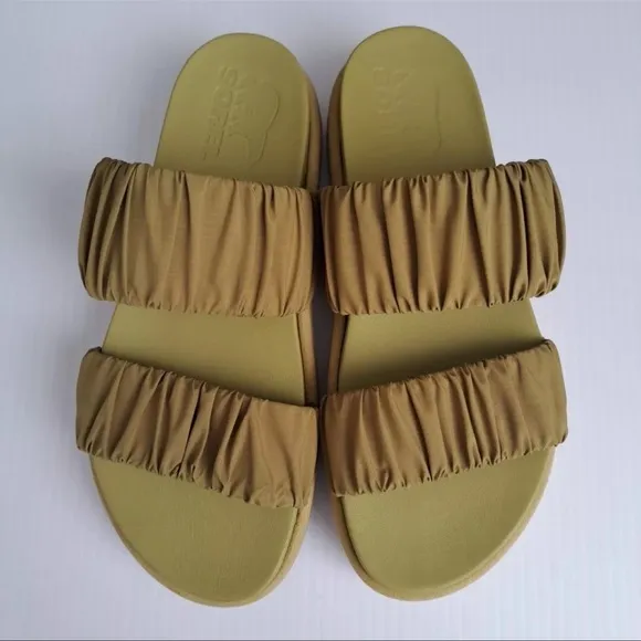 Sorel Roaming Two Strap Slide Sandals Stylish Olive Green Women's Sandals