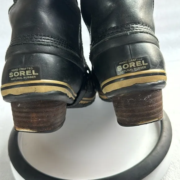 Sorel Rubber Tall Winter Boots 10 Women’s Leather Suede Black NL 2033 Winter