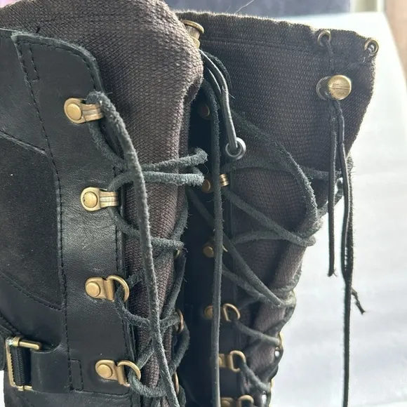 Sorel Rubber Tall Winter Boots 10 Women’s Leather Suede Black NL 2033 Winter