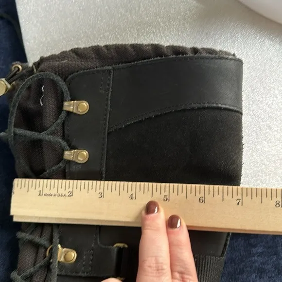 Sorel Rubber Tall Winter Boots 10 Women’s Leather Suede Black NL 2033 Winter