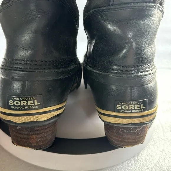 Sorel Rubber Tall Winter Boots 10 Women’s Leather Suede Black NL 2033 Winter