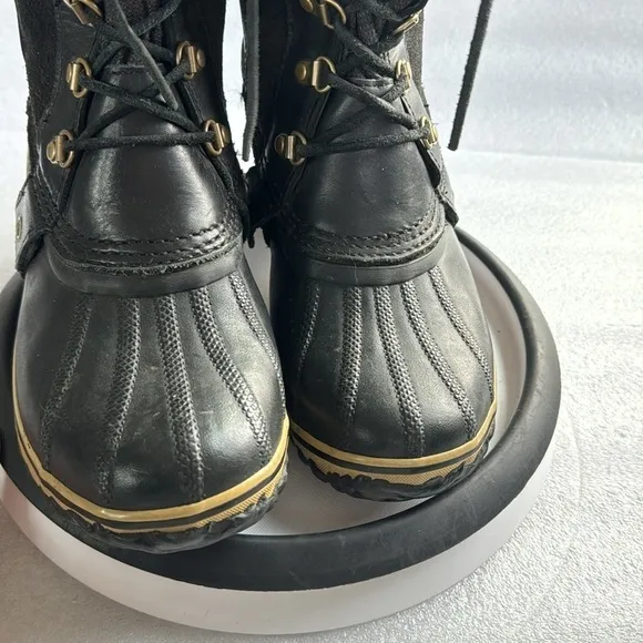 Sorel Rubber Tall Winter Boots 10 Women’s Leather Suede Black NL 2033 Winter