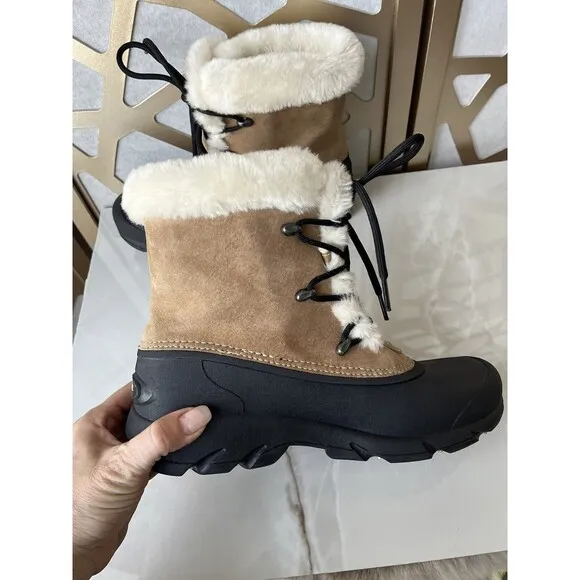 Sorel Tan Snow Angel Lace Winter Boots Thinsulate Insulation Wmn Size 9 Leather