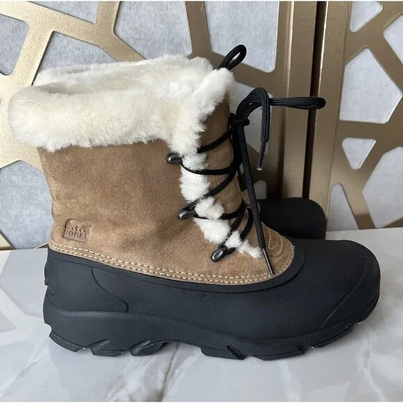 Sorel Tan Snow Angel Lace Winter Boots Thinsulate Insulation Wmn Size 9 Leather