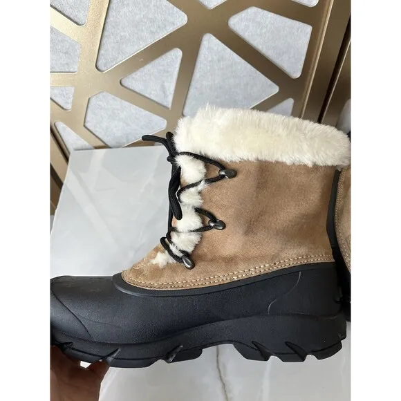 Sorel Tan Snow Angel Lace Winter Boots Thinsulate Insulation Wmn Size 9 Leather