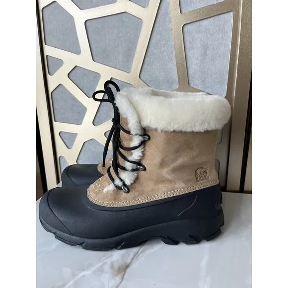 Sorel Tan Snow Angel Lace Winter Boots Thinsulate Insulation Wmn Size 9 Leather