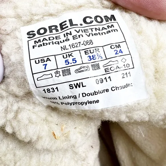 SOREL Tivoli Black White Houndstooth Waterproof Winter Boots Size 7