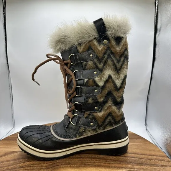 Sorel Tofino II Snow Boots Waterproof Faux Fur Winter Travel Outdoor Women's 8
