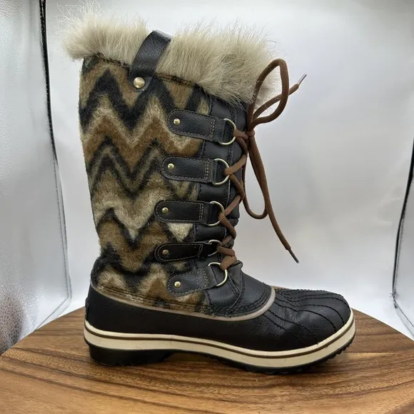 Sorel Tofino II Snow Boots Waterproof Faux Fur Winter Travel Outdoor Women's 8