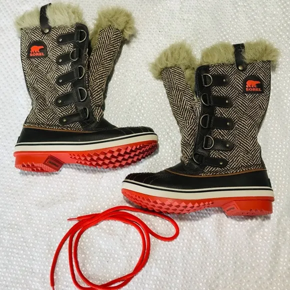 Sorel Tofino Tall Herringbone Fur Winter Boots Women