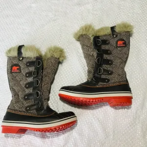 Sorel Tofino Tall Herringbone Fur Winter Boots Women