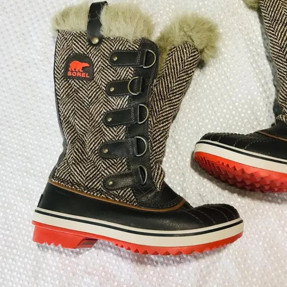 Sorel Tofino Tall Herringbone Fur Winter Boots Women