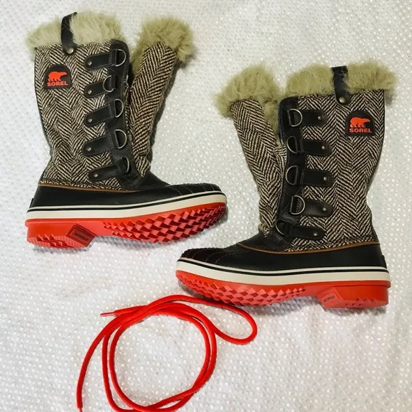 Sorel Tofino Tall Herringbone Fur Winter Boots Women