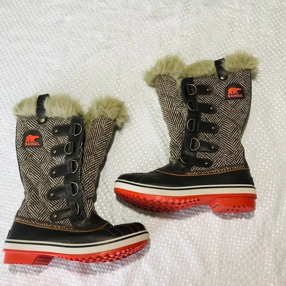 Sorel Tofino Tall Herringbone Fur Winter Boots Women