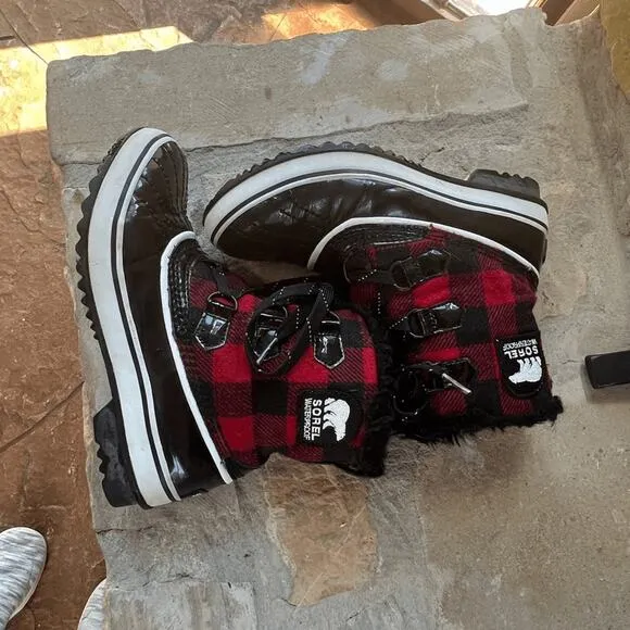 Sorel Torino Waterproof Plaid Lined Winter Boots Sz 6