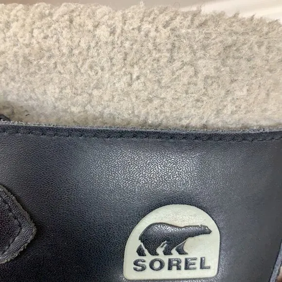 Sorel Waterproof Winter Black/Tan Lace-up Rubber Faux Fur Boots
