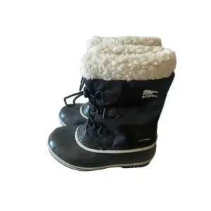 Sorel Winter Carnival Boots Women's Black White Fleece Waterproof Size 6
