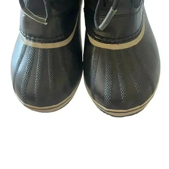 Sorel Winter Carnival Boots Women's Black White Fleece Waterproof Size 6