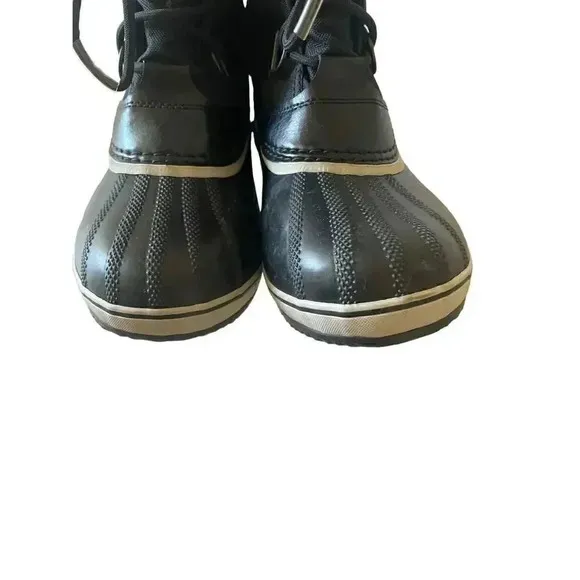 Sorel Winter Carnival Boots Women's Black White Fleece Waterproof Size 6