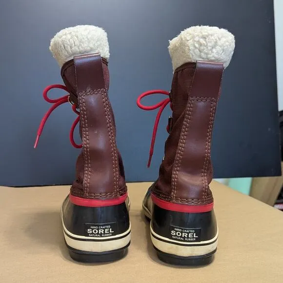 Sorel Winter Carnival Snow Boots Waterproof Maroon Red Burgundy Womens 10 Ski