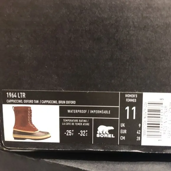 Sorel Women's 1964 Leather Brown Winter Snow Boots, Size 11 M