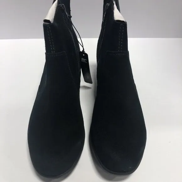 Sorel Women’s Evie, Black Suede Winter Booties, Size 9M