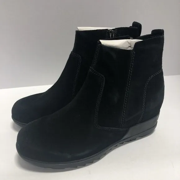 Sorel Women’s Evie, Black Suede Winter Booties, Size 9M