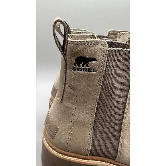 Sorel Womens Joan Now Suede Chelsea Casual Boots Omega Taupe Gum Size US 8 NWOB