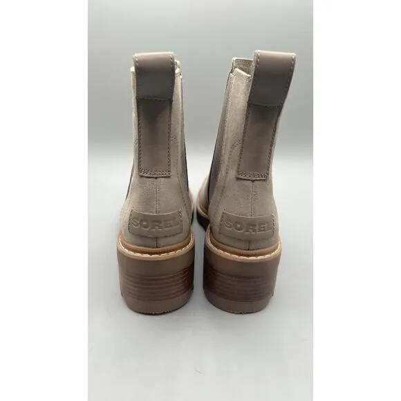 Sorel Womens Joan Now Suede Chelsea Casual Boots Omega Taupe Gum Size US 8 NWOB