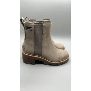 Sorel Womens Joan Now Suede Chelsea Casual Boots Omega Taupe Gum Size US 8 NWOB