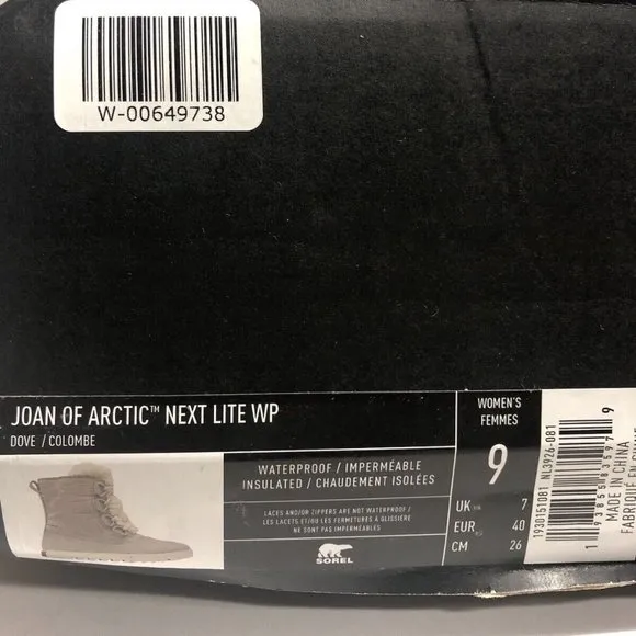Sorel Women’s Joan Of Arctic Next Lite Winter Boots Gray, Size 9M