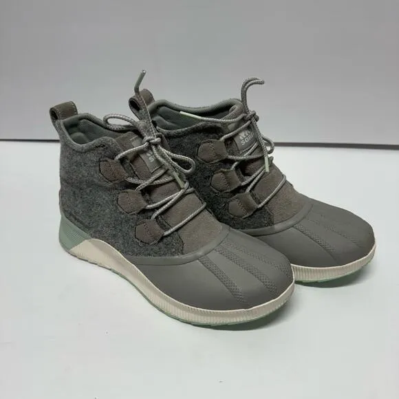 Sorel Womens Out N About III Classic Duck Winter Boots Dove Gray Rubber Size 8.5