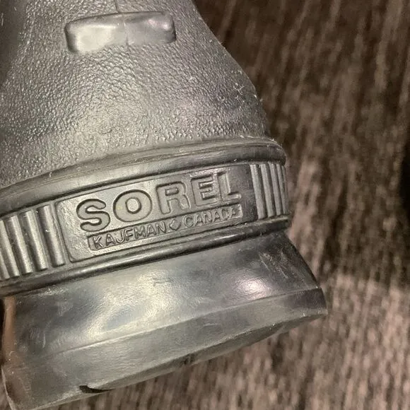 Sorel womens puffer lined zip winter boots black size 8