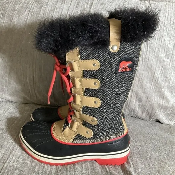 Sorel Women's Tofino Brown Cordovan Herringbone Waterproof Winter Boots US 7