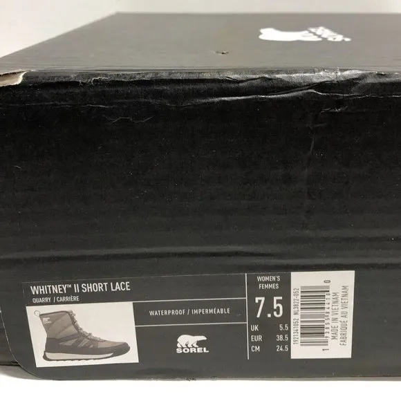 Sorel Women’s Whitney II Short Lace, Gray Winter Boots, Size 7.5M