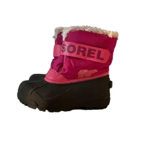 SOREL Yoot Pac Nylon Winter Boot - Velcro Girls 8 Pink New