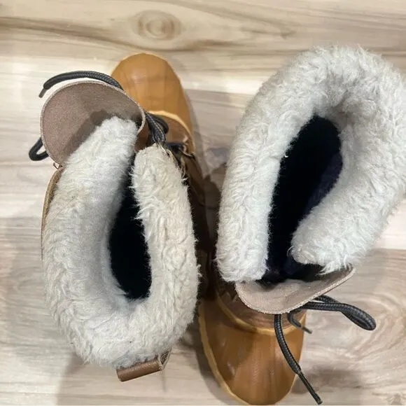 Sorel Manitou Leather and Wool Blend Inserts Winter Duck Boots Men’s 6