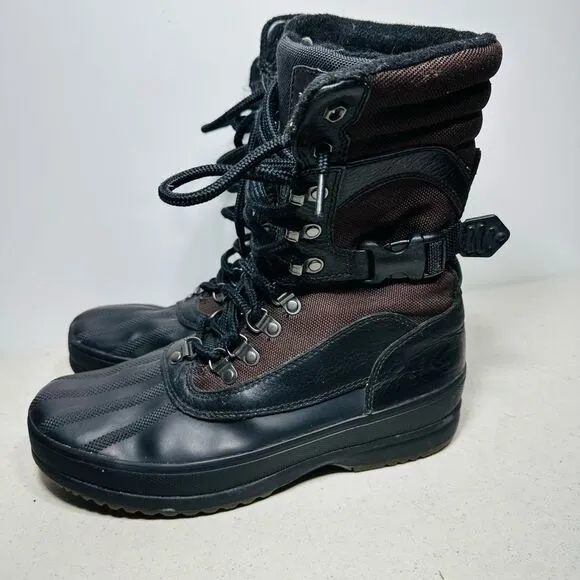 Sorel Mens size 8,5 Black/ brown winter  boots