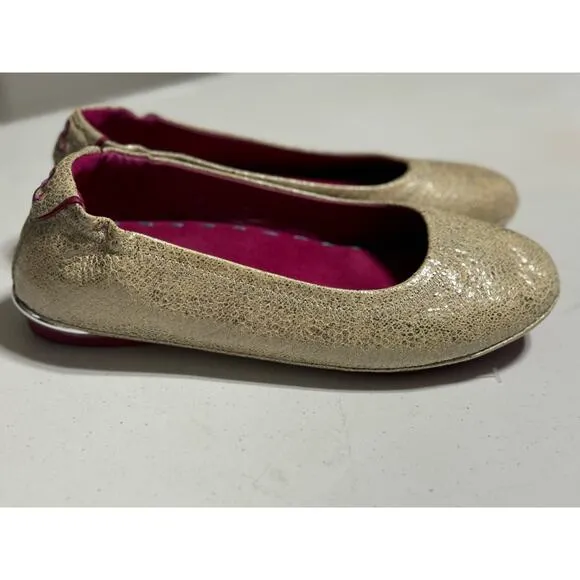 Soto Massini Milano Champagne Pebbled  Ballet Flats Size 7