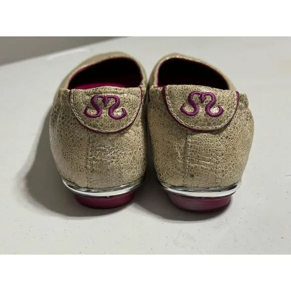 Soto Massini Milano Champagne Pebbled  Ballet Flats Size 7