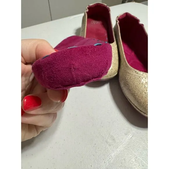 Soto Massini Milano Champagne Pebbled  Ballet Flats Size 7
